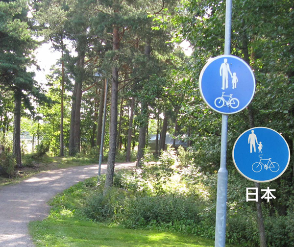 写真・歩行者自転車専用道路標識