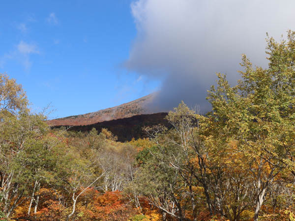 妙高山は半分雲の中：妙高笹ヶ峰