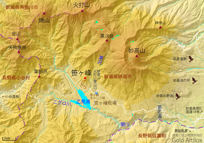 地図：笹ヶ峰