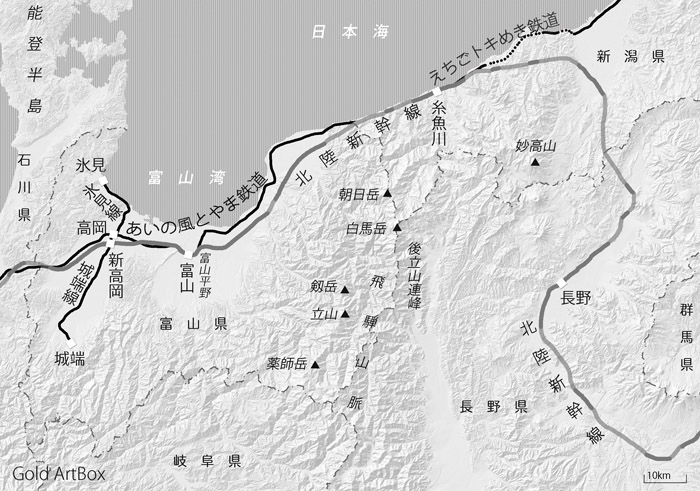 地図：富山県