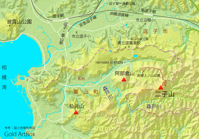 地図：二子山