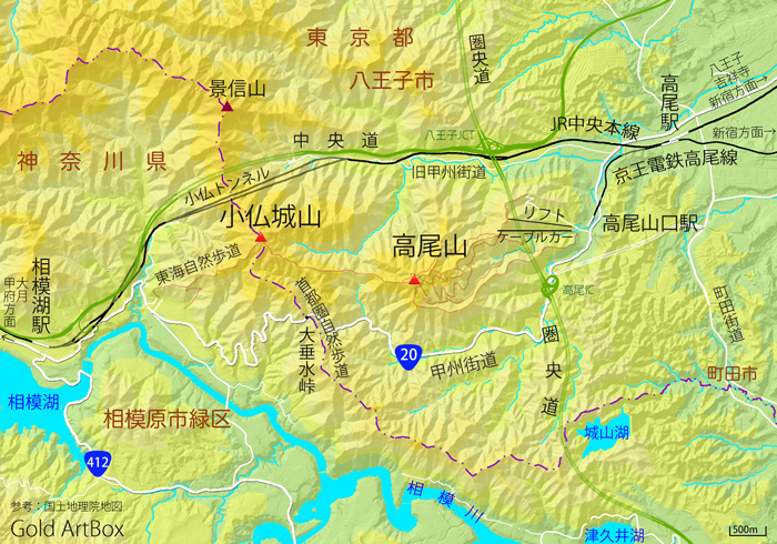 map：高尾山