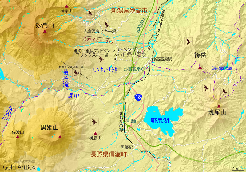 地図：妙高高原いもり池