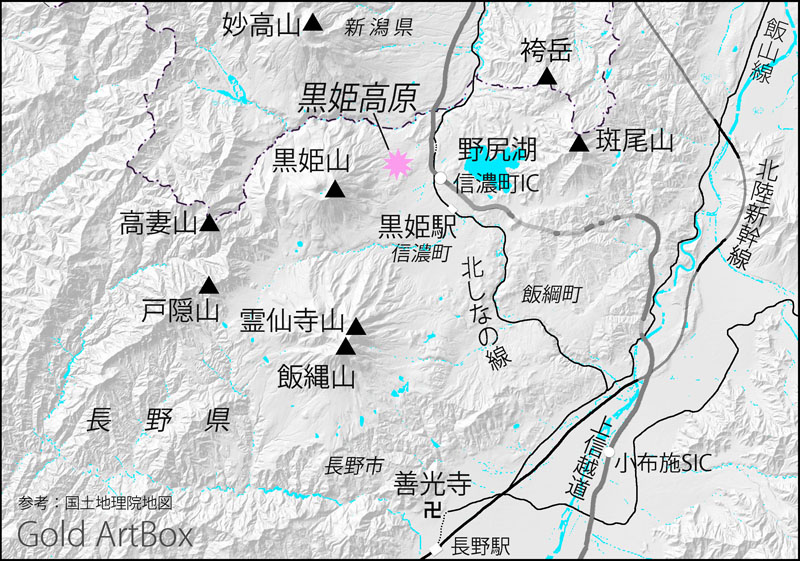 map 黒姫高原周辺
