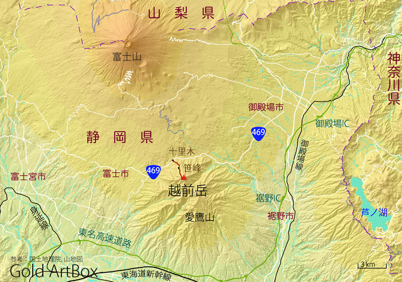地図：越前岳