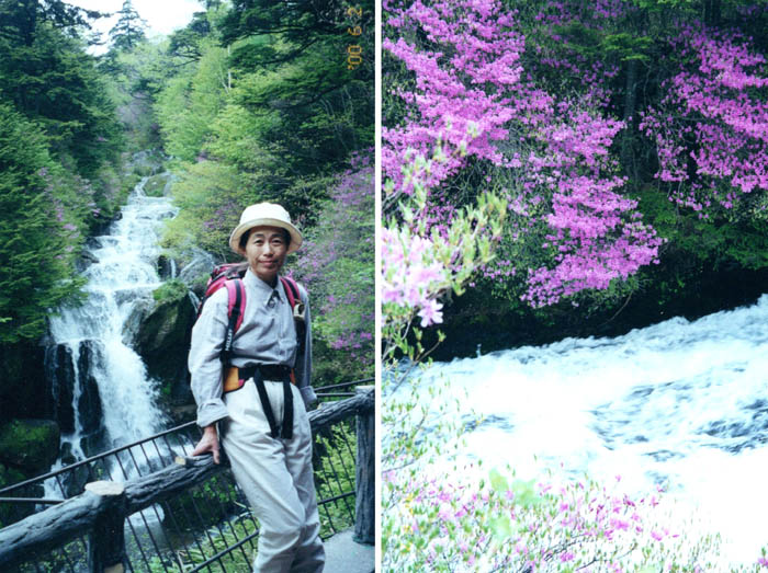 photo：トウゴクミツバツツジ咲く竜頭の滝：男体山