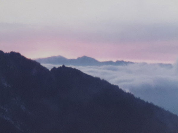 photo：金峰山小屋から八ヶ岳に沈む夕陽：金峰山
