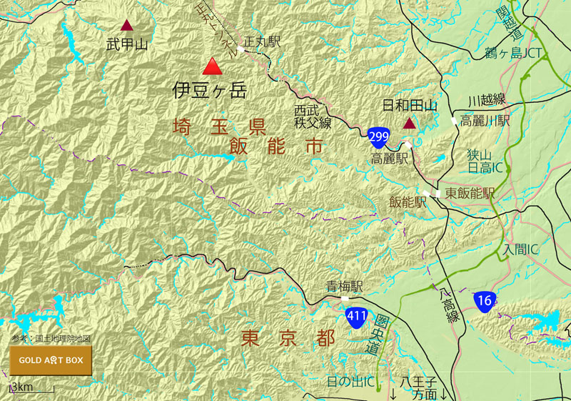 地図：伊豆ヶ岳