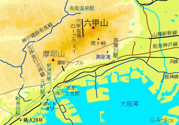 地図・六甲山