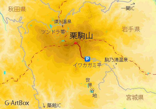 地図：栗駒山