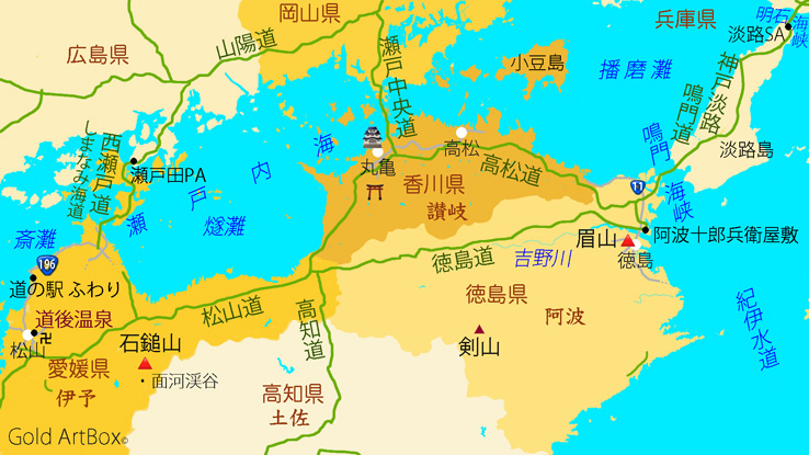 地図・四国周辺広域地図
