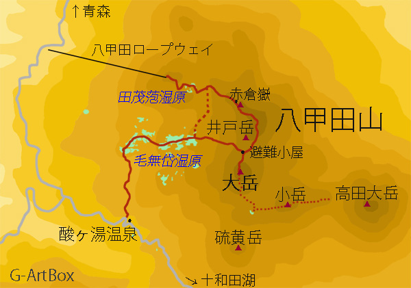 地図：八甲田山