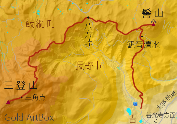 map：三登山  髻山