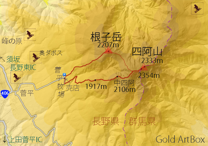 map四阿山・根子岳