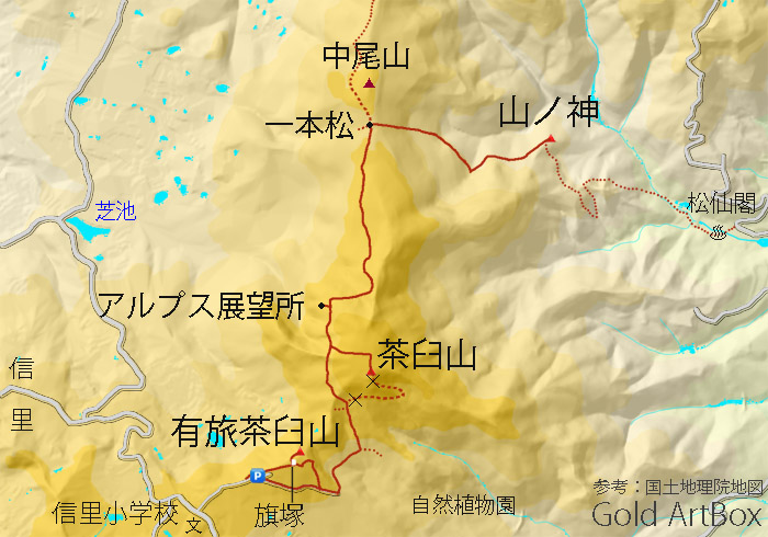 map　茶臼山,有旅茶臼山