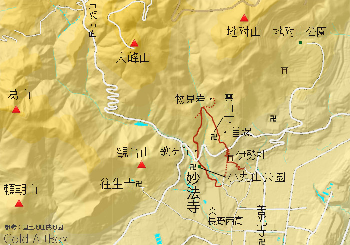 map 小丸山公園周辺