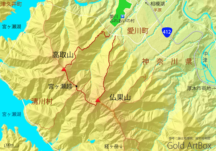地図：高取山・仏果山