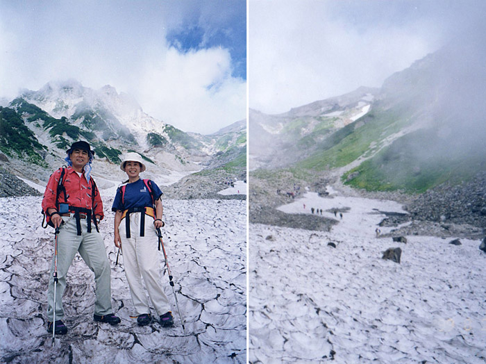 photo：白馬大雪渓を登る