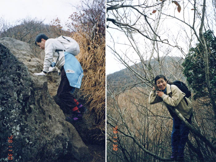photo：岩に登ったり木に登ったり：天城山