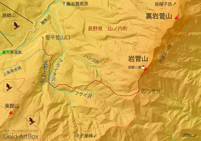 地図：岩菅山