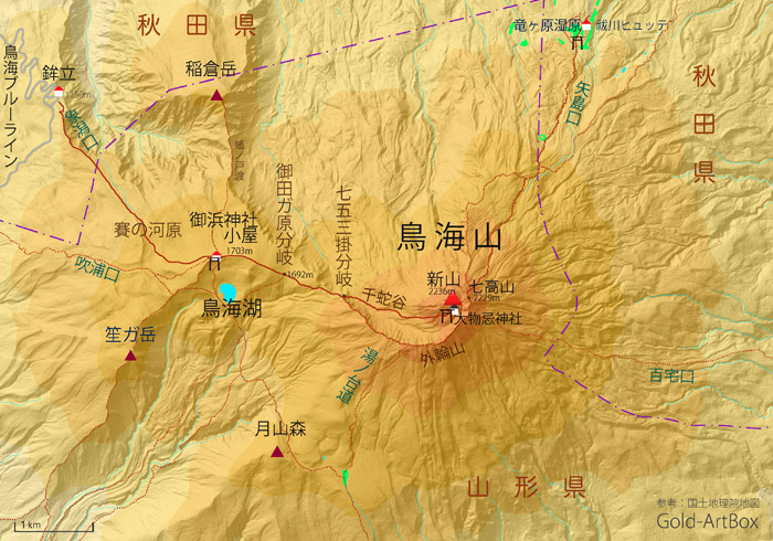 map：鳥海山