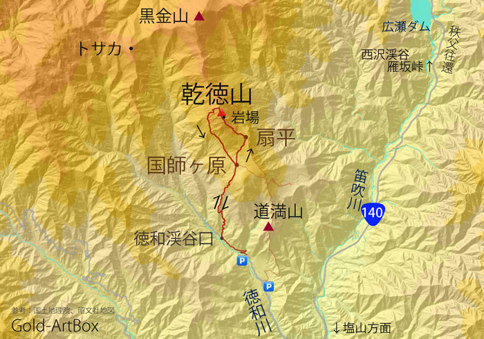 map：乾徳山