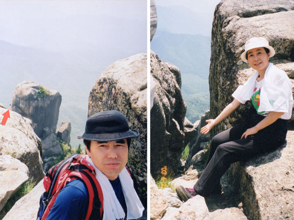 photo：岩と岩の隙間から登ってきたもいた・瑞牆山