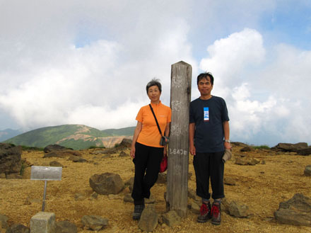 photo：熊野岳1841m山頂にて・蔵王 