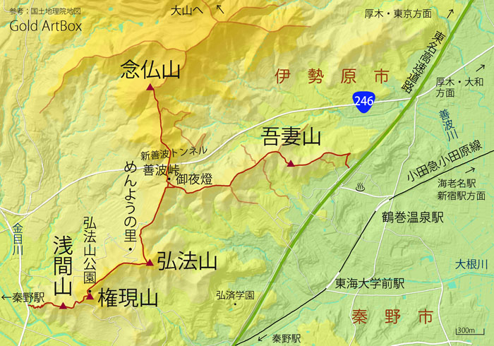 map・念仏山から弘法山