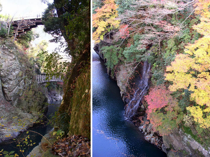 photo：猿橋、下から上から紅葉と滝