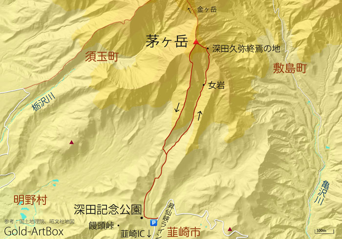 map：奥秩父と周辺の山々