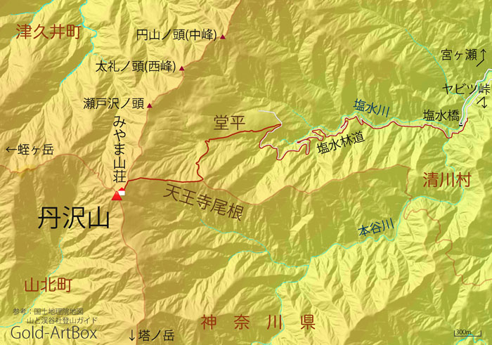 地図：丹沢山