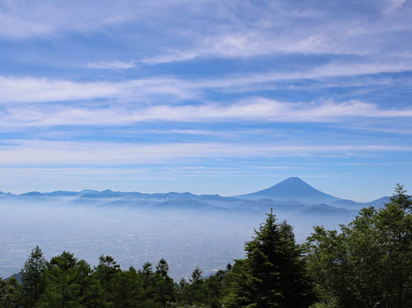 photo：富士山。甲府盆地。甘利山から