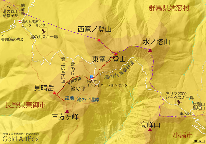 地図：篭ノ登山