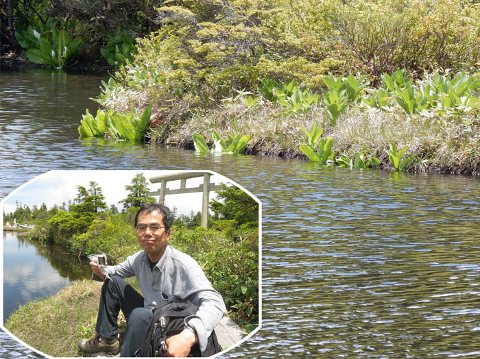 池のほとりで：焼額山