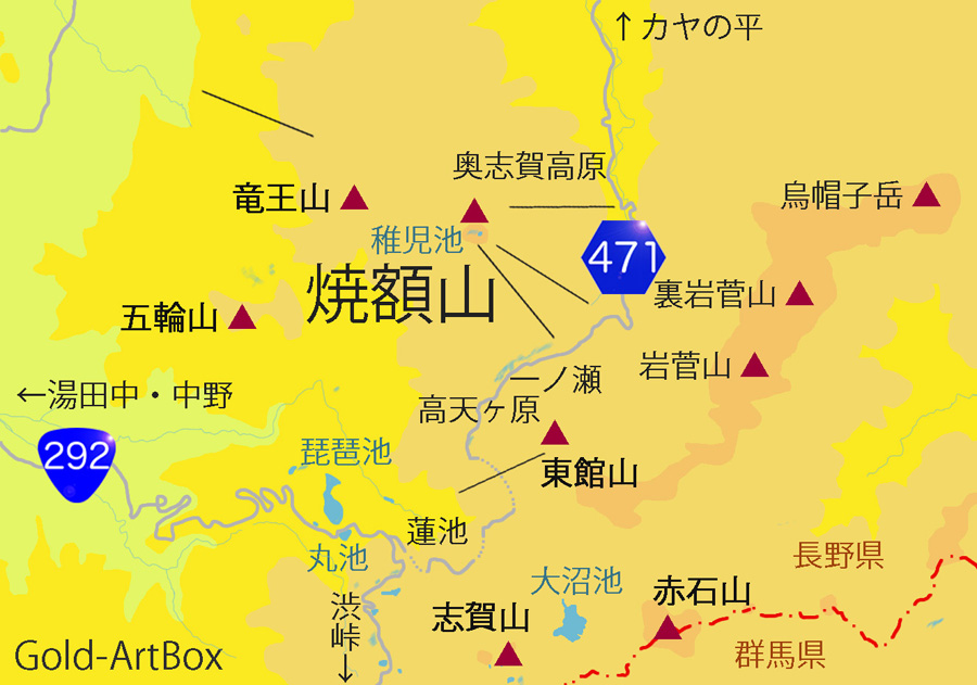 地図・焼額山