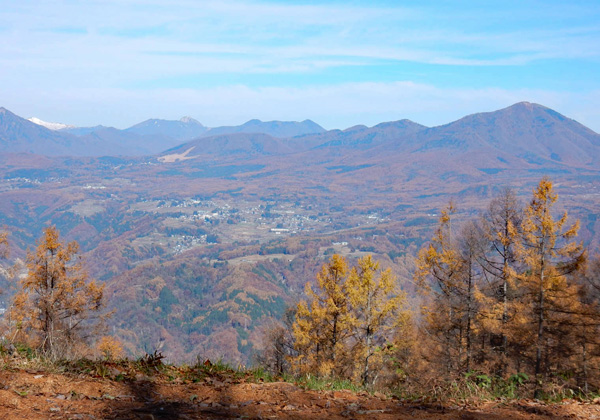 写真・山頂付近から飯縄山、黒姫山、妙高山、火打岳