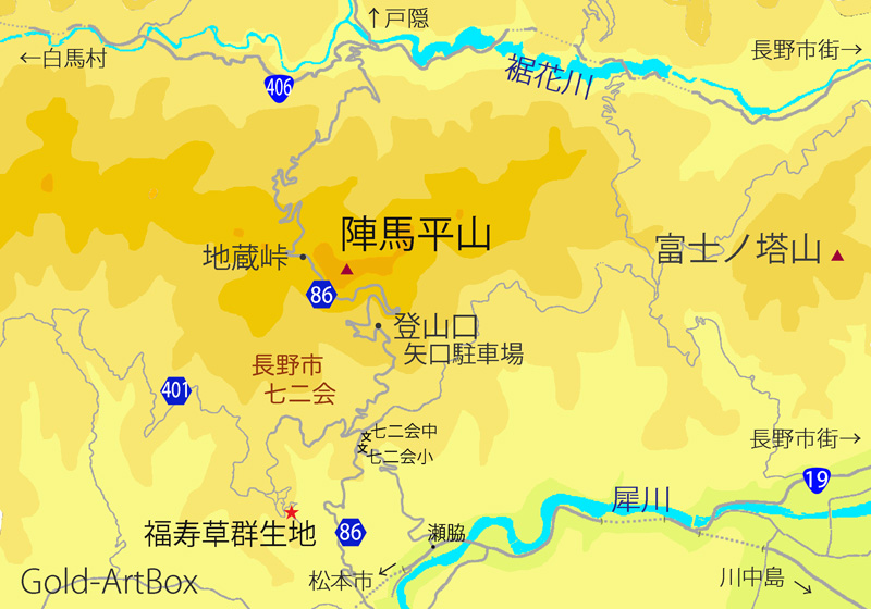 地図・陣馬平山
