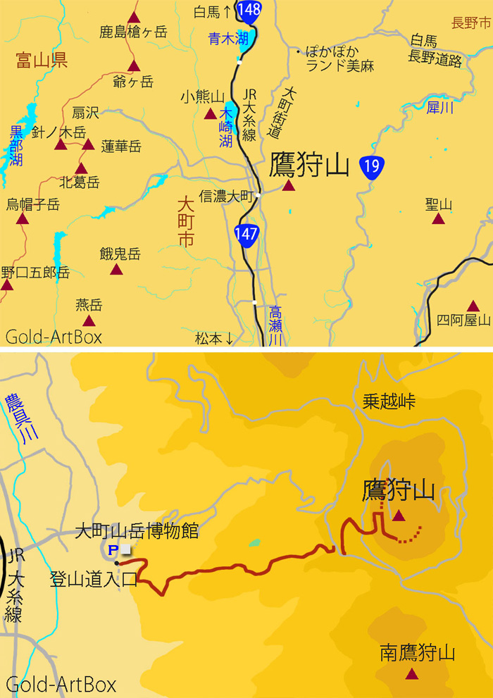地図・鷹狩山