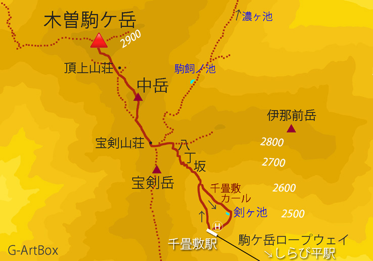 photo・地図・木曽駒ケ岳