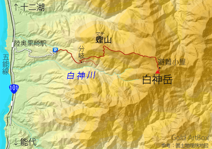地図・白神岳