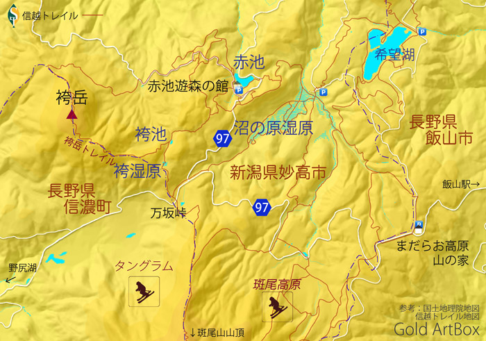 map 信越トレイル・沼ノ原周辺