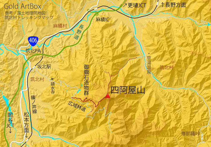 map：四阿屋山（筑北村）