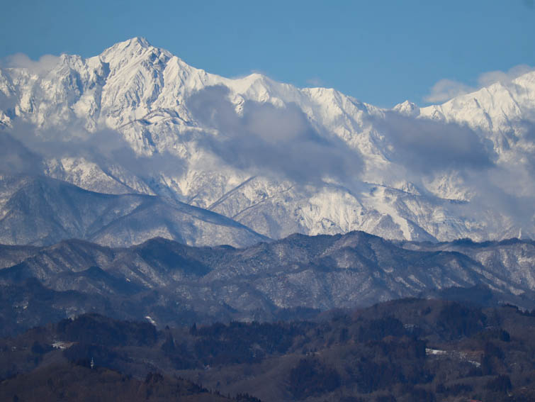 五竜岳（左）と遠見尾根