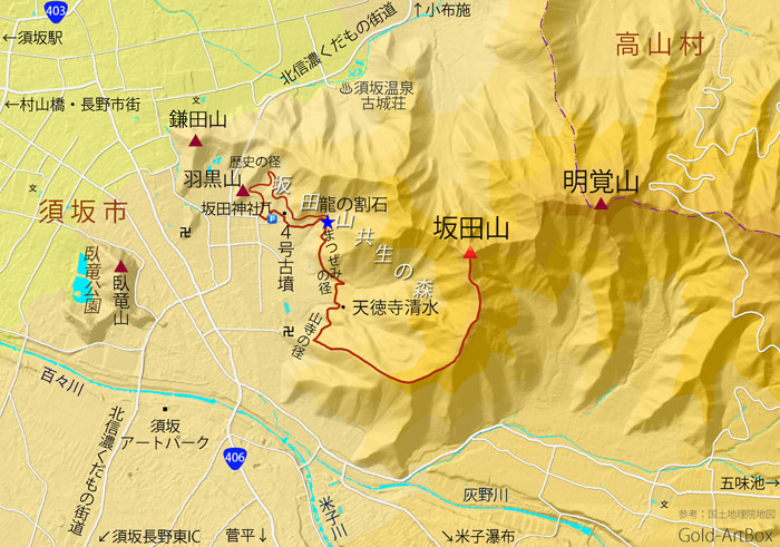 地図：坂田山