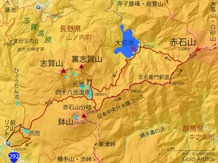 map：赤石山周辺