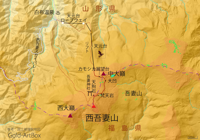 地図：西吾妻山