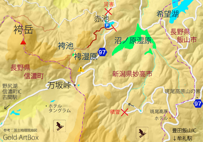 袴岳地図