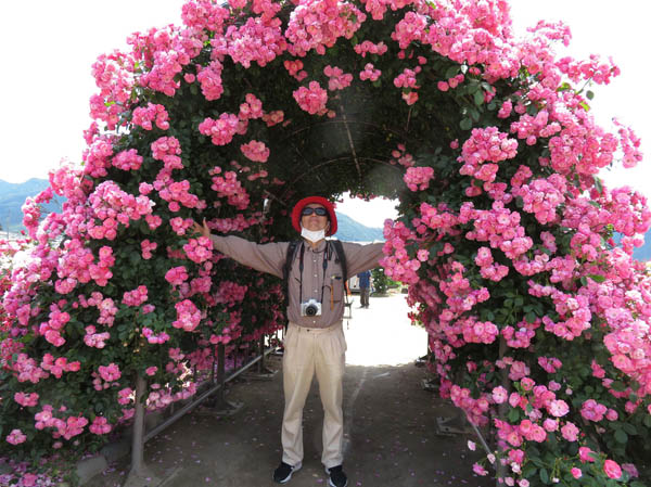 photo：花の真ん中で：さかき千曲川バラ公園