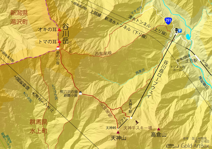 地図：谷川岳